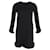 Ganni Kleid mit Rüschensaum aus schwarzem Polyester  ref.1143256