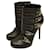 Alexander McQueen black leather buckled ski straps high heel calf ankle boots 40  ref.1143383