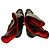 Alexander McQueen Botines de tacón alto con punta redonda y cuero negro con interior rojo  40 - vista 7