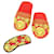 Versace PEIGNOIR I ♡ BAROQUE - avec chaussons et masque de sommeil en coton Rouge  ref.1146202