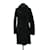 Sandro abrigo con ribete de cuero Negro  ref.1147129