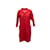 Vintage rojo Issey Miyake vestido de túnica hasta la rodilla tamaño US S/M Roja Sintético  ref.1149411