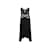 Vintage schwarz & mehrfarbig Karl Lagerfeld verziertes Kleid Größe FR 40 Seide  ref.1149417