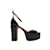 Black Valentino Patent Tan-Go 155 Platform Sandals Size 40 Leather  ref.1149427