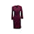 Aubergine Vintage Hanae Mori 1980s Robe en laine Taille US 6  ref.1149860