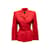 Norma Kamali Vermelho Vintage 1980s Blazer de seda tamanho US XS  ref.1149865