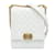 White Chanel North South Boy Flap Crossbody Bag Leather  ref.1150206