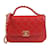 Bolsa Chanel com aba com alça superior vermelha Vermelho Couro  ref.1150356