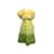 Vintage Citron Vert & Jaune Pierre Cardin 60s Plume Haute Couture Robe Taille US XS Synthétique  ref.1150539