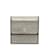 Silver Chanel CC Compact Trifold Wallet Silvery Leather  ref.1150569