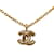 Collar con colgante Chanel CC de oro Dorado Oro amarillo  ref.1150622