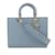 Bolso satchel Lady Dior grande azul Dior Cuero  ref.1150836
