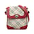 Red Burberry Nova Check Canvas Crossbody Bag Leather  ref.1150905