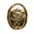 Broche couronne Chanel CC dorée Métal  ref.1151236