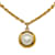 Gold Chanel Faux Pearl Pendant Necklace Golden Metal  ref.1151269