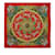 Hermès Bufanda de seda roja Hermes Luna Park Bufandas  ref.1151292