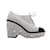 Talla de zapatos Oxford con plataforma adornada de ante Chanel gris y negro 37.5 Suecia  ref.1151489