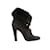 Autre Marque Black Sarah Flint Mink-Trimmed Suede Ankle Boots Size 40  ref.1151490