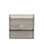 Silver Chanel CC Compact Trifold Wallet Silvery Leather  ref.1151819