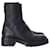 Aquazzura Saint Honore Combat Almond-Toe Boots in Black Leather  ref.1151870