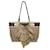 Donna Karan DKNY Beige Monogram Canvas Black Leather Bow Tote Shoulder Bag Cotton  ref.1152234