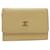 Timeless Chanel Porte-Karte Beige Leder  ref.1152410