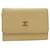 Classique Chanel porte carte Cuir Beige  ref.1152410