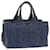 PRADA Canapa MM Hand Bag Denim Blue Auth ep2454 Cloth  ref.1152547