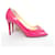Christian Louboutin You You 90 Hot Pink Peep Toe Pumps Patent leather  ref.1153802