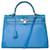 Hermès Saco de Hermes Kelly 35 em couro azul - 101584  ref.1153823