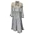 Autre Marque CO. Vestido de chiffon de manga comprida com estampa floral cinza com decote em gravata Sintético  ref.1153845