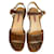 Sandales compensées Prada en daim marron  ref.1153915