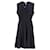 Vestido midi feminino de viscose plissado Tommy Hilfiger em viscose azul marinho Fibra de celulose  ref.1153950