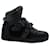Dolce & Gabbana High-Top-Sneakers mit barocker Schnalle aus schwarzem Leder  ref.1154106