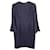 Oscar De La Renta Sparkling Dress in Navy Blue Silk  ref.1154117