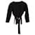 Carolina Herrera Plissiertes Schößchen-Top aus schwarzer Viskose Zellulosefaser  ref.1154118