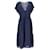 Vestido midi feminino Tommy Hilfiger Flare Fit em poliéster azul marinho  ref.1154158