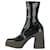 Stella Mc Cartney Black vegetarian patent-leather platform boots - size EU 38  ref.1154201