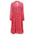 Tommy Hilfiger Damen Midi-Hemdkleid mit Blumendruck und Rüschen aus rosa Polyester Pink  ref.1154234