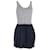 Sandro Paris Sleeveless Mini Dress in Grey and Navy Blue Cotton  ref.1154256
