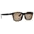 Gucci Brown Web Accent Square Tinted Sunglasses Plastic Resin  ref.1154567