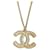 Chanel CC 12Collier P XL Logo or jaune mat GHW dans boîte reçu Métal  ref.1154590