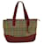 BURBERRY Nova Check Hand Bag Canvas Beige Red Auth 60179 Cloth  ref.1154925
