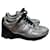 CHANEL  Trainers T.eu 37.5 leather Silvery  ref.1155244