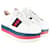 Gucci Baskets à plateforme Peggy Web blanches Cuir  ref.1155815