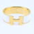 Hermès Weiß emailliertes, vergoldetes Clic-Clac-H-Armreif Golden Metall  ref.1155840