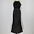 Chanel Vestido largo con hombros de cadena negro Seda  ref.1155848