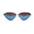 Balenciaga Lunettes de soleil œil de chat effet miroir BB0105S 61/12 145MM Métal Bleu  ref.1156683