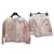 Chanel 20S Metallic-Rosa-Leder-Silber-gestickte Jacke-Shorts-Anzug Pink  ref.1157392