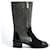 Chanel KHAKI BLACK BOOTS EU39 New Leather Patent leather Deerskin  ref.1158334